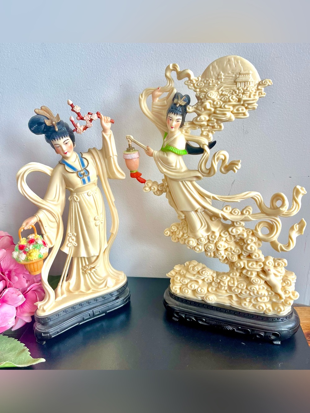MCM Vita Moulded Plastic Moondancer & Flower Dancer Figurines 1960’s